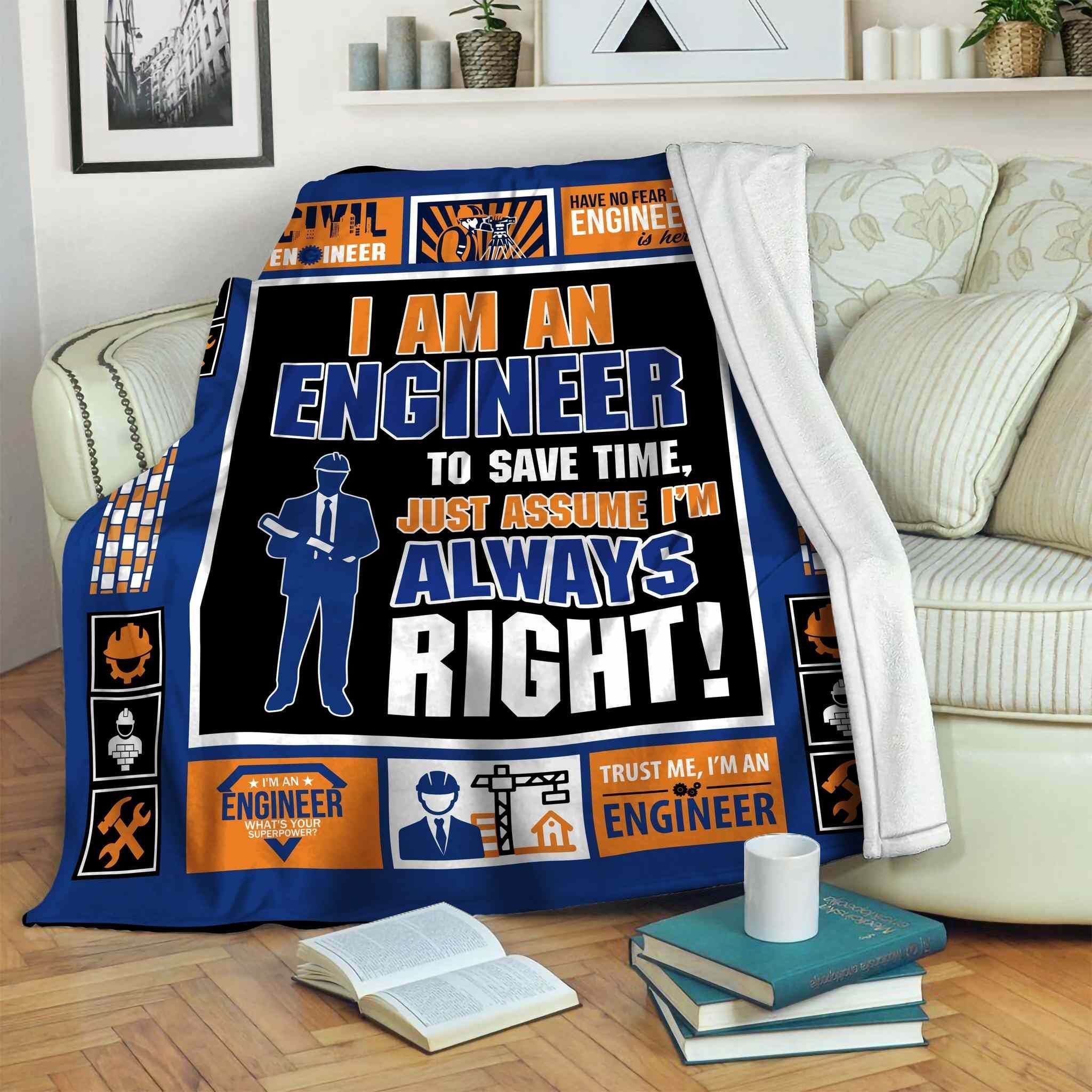 Engineer Sherpa Fleece Blanket