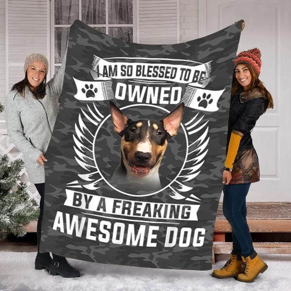 English Bull Terrier Dog Sherpa Fleece Blanket