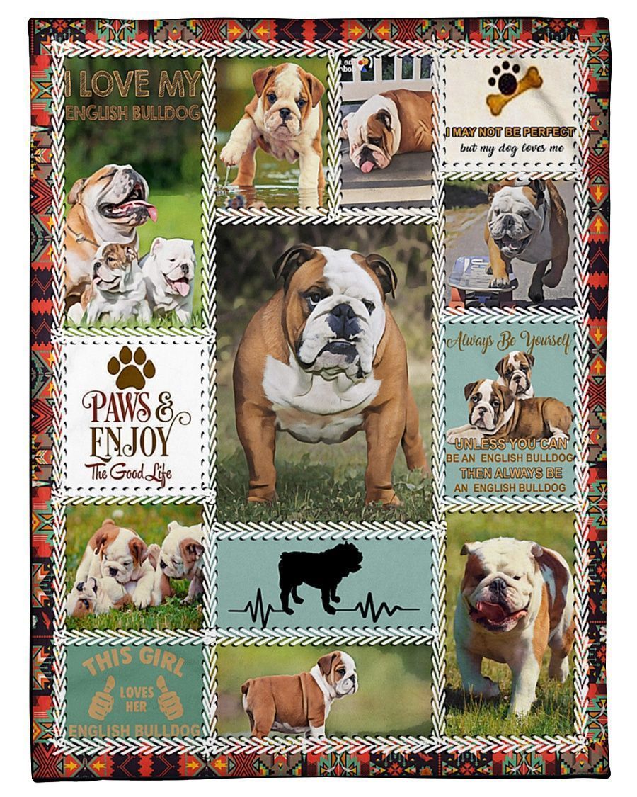English Bulldog Anatomy Sherpa Fleece Blanket