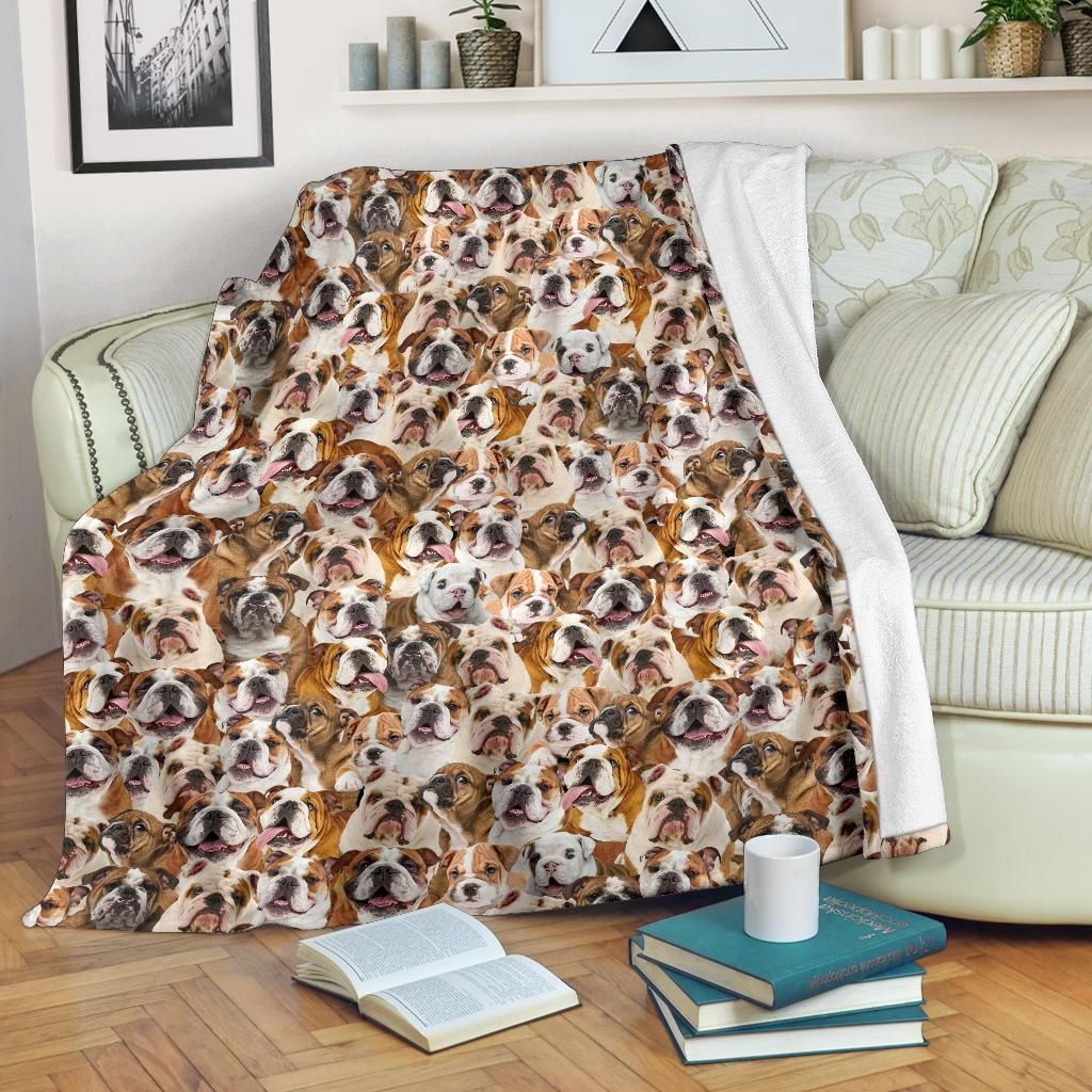 English Bulldog Sherpa Fleece Blanket