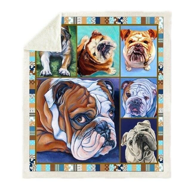English Bulldog Sherpa Fleece Blanket
