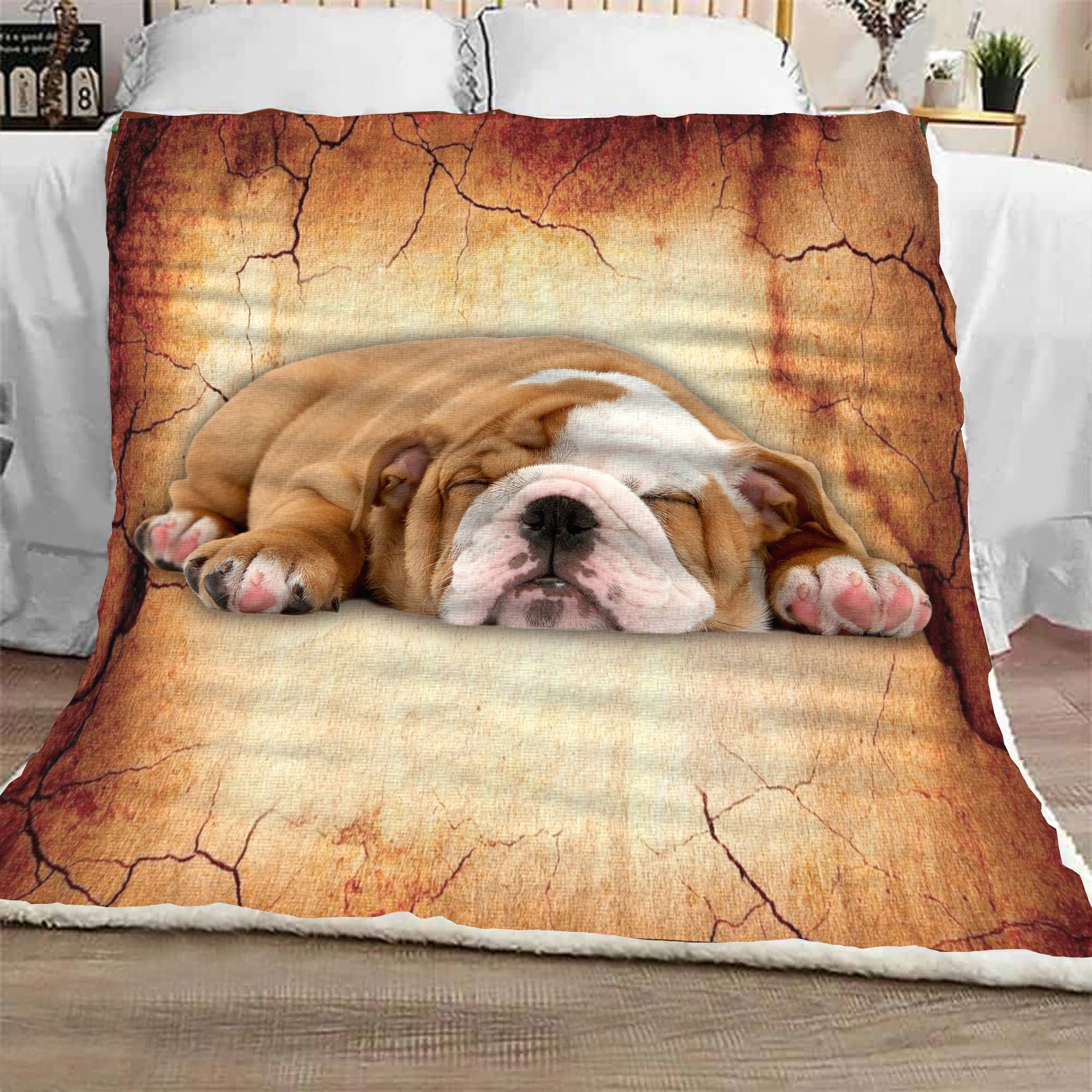 English Bulldog Sherpa Fleece Blanket