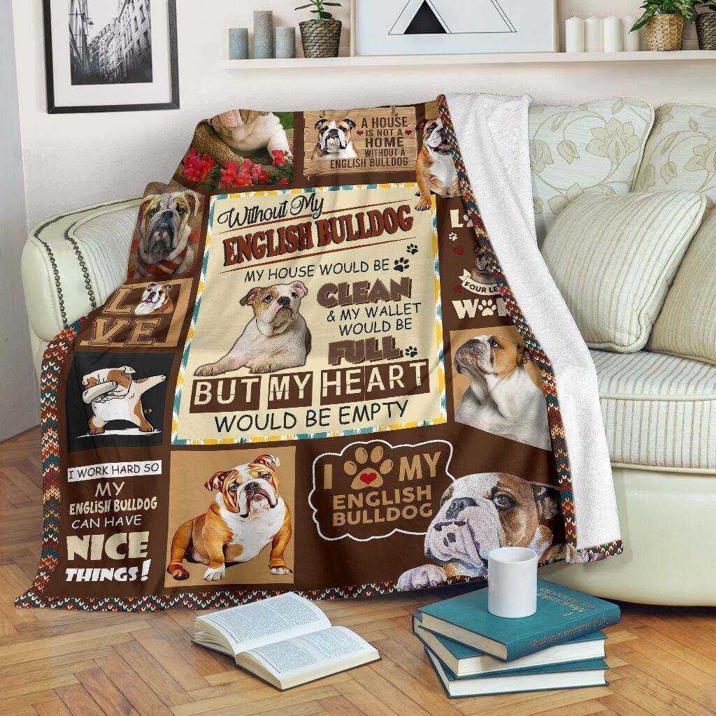 English Bulldog Life Sherpa Fleece Blanket