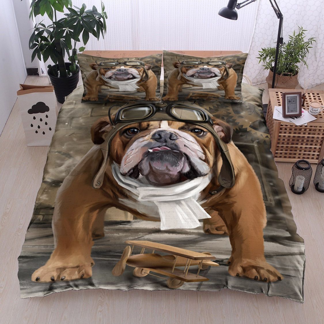English Bulldog Pilot Bedding Set