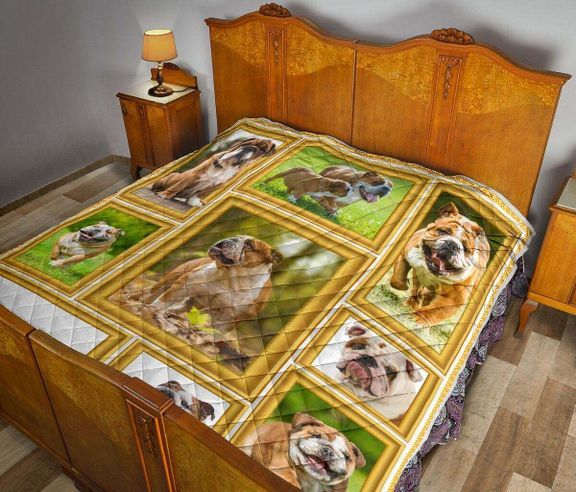 ENGLISH BULLDOG QUILT LOVELY BULLDOGS DHC281110807DD