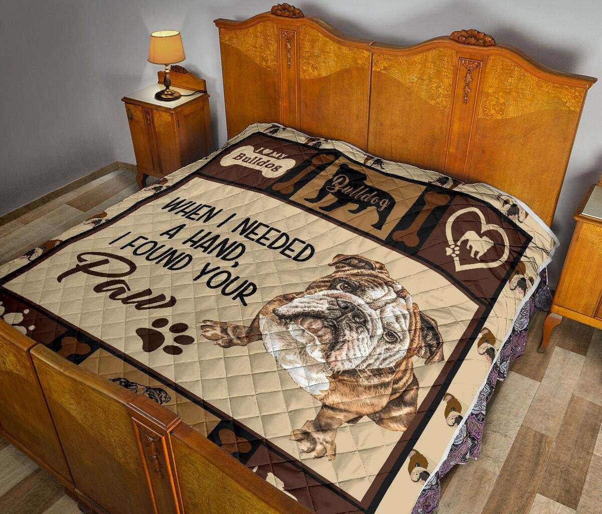 ENGLISH BULLDOG QUILT WHEN I NEEDED A HAND…. DHC281110802DD