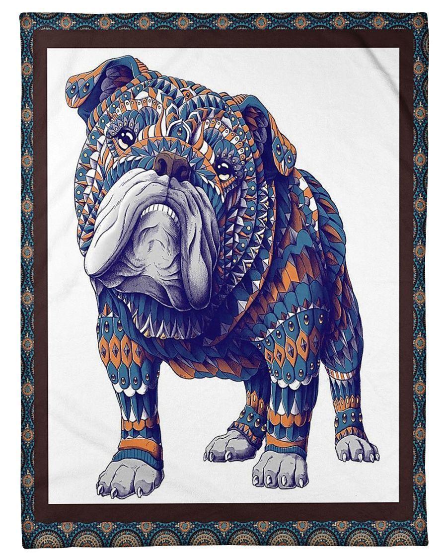 English Bulldog Warrior Sherpa Fleece Blanket