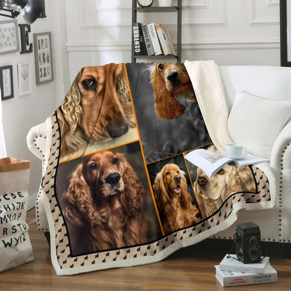 English Cocker Spaniel Dog Sherpa Fleece Blanket