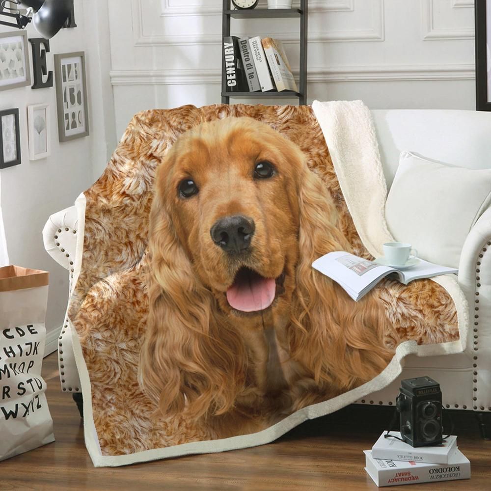 English Cocker Spaniel Sherpa Fleece Blanket