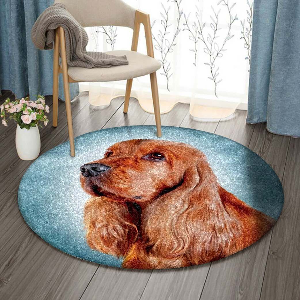 English Cocker Spaniel Round Carpet