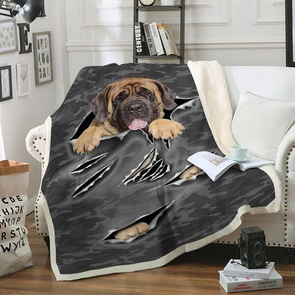 English Mastiff Dog Sherpa Fleece Blanket
