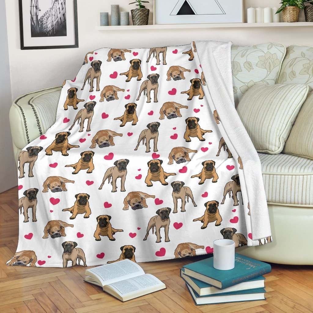 English Mastiff Heart Blanket