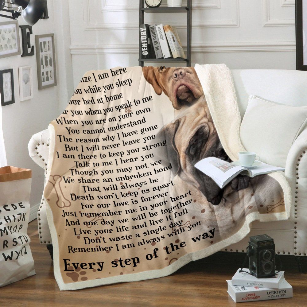 English Mastiff I Never Left You Sherpa Fleece Blanket