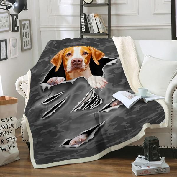 English Pointer Dog Sherpa Fleece Blanket