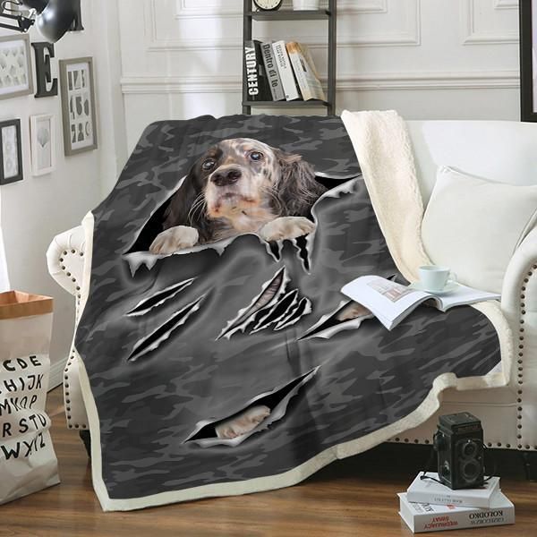 English Setter Dog Sherpa Fleece Blanket