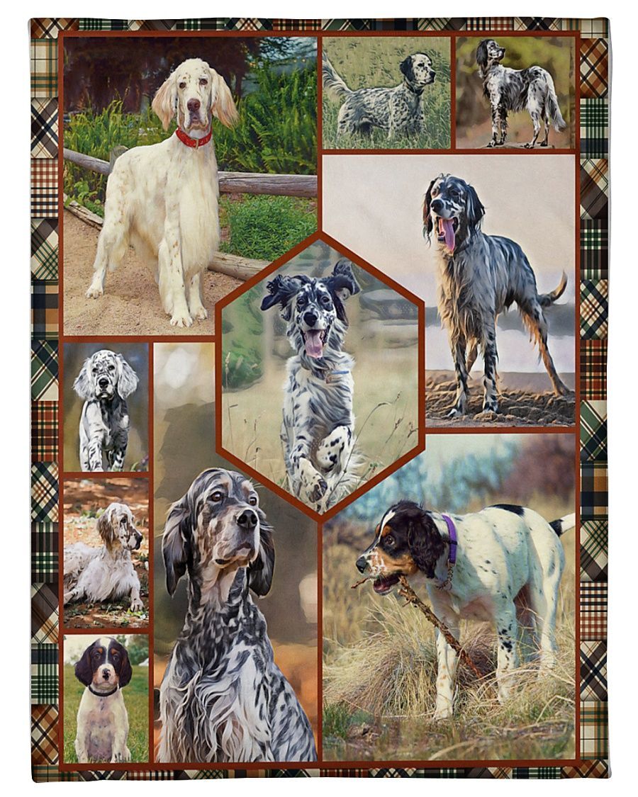 English Setter Vintage Fleece Blanket