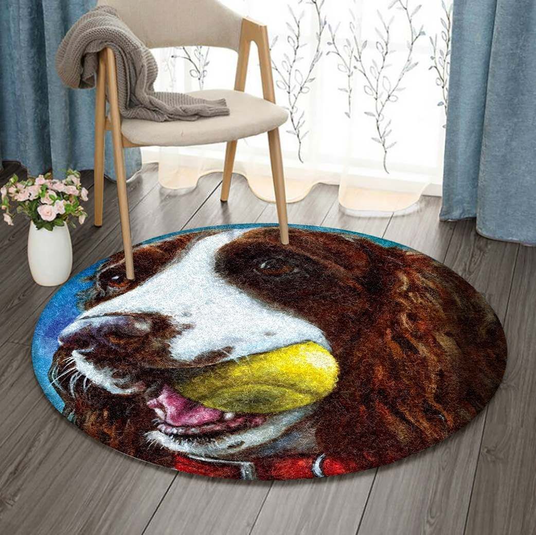 English Springer Spaniel Round Carpet