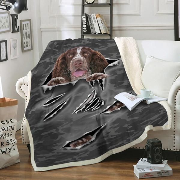 English Springer Spaniel Dog Sherpa Fleece Blanket