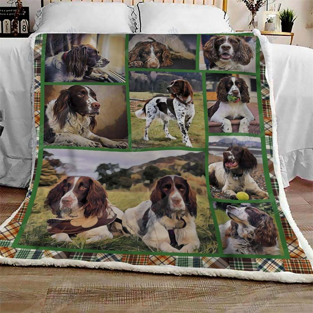 English Springer Spaniel Playing Fleece Blanket