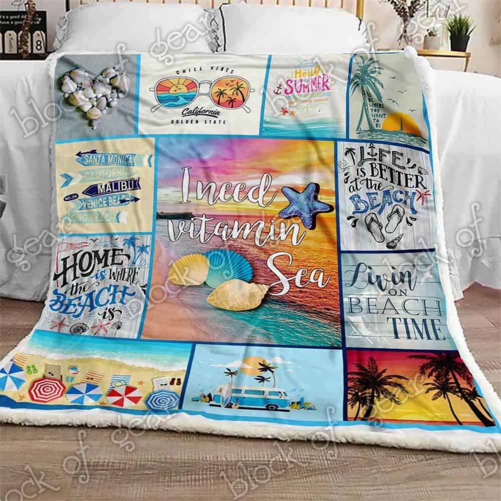 Enjoy The Beach Fleece Blanket