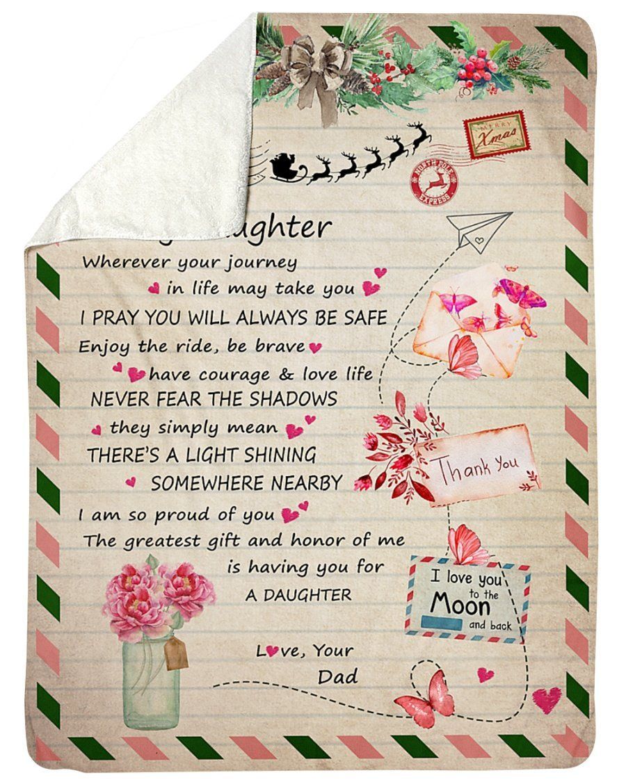 Enjoy The Ride Dad To Daughter Fleece Blanket Sherpa Blanket