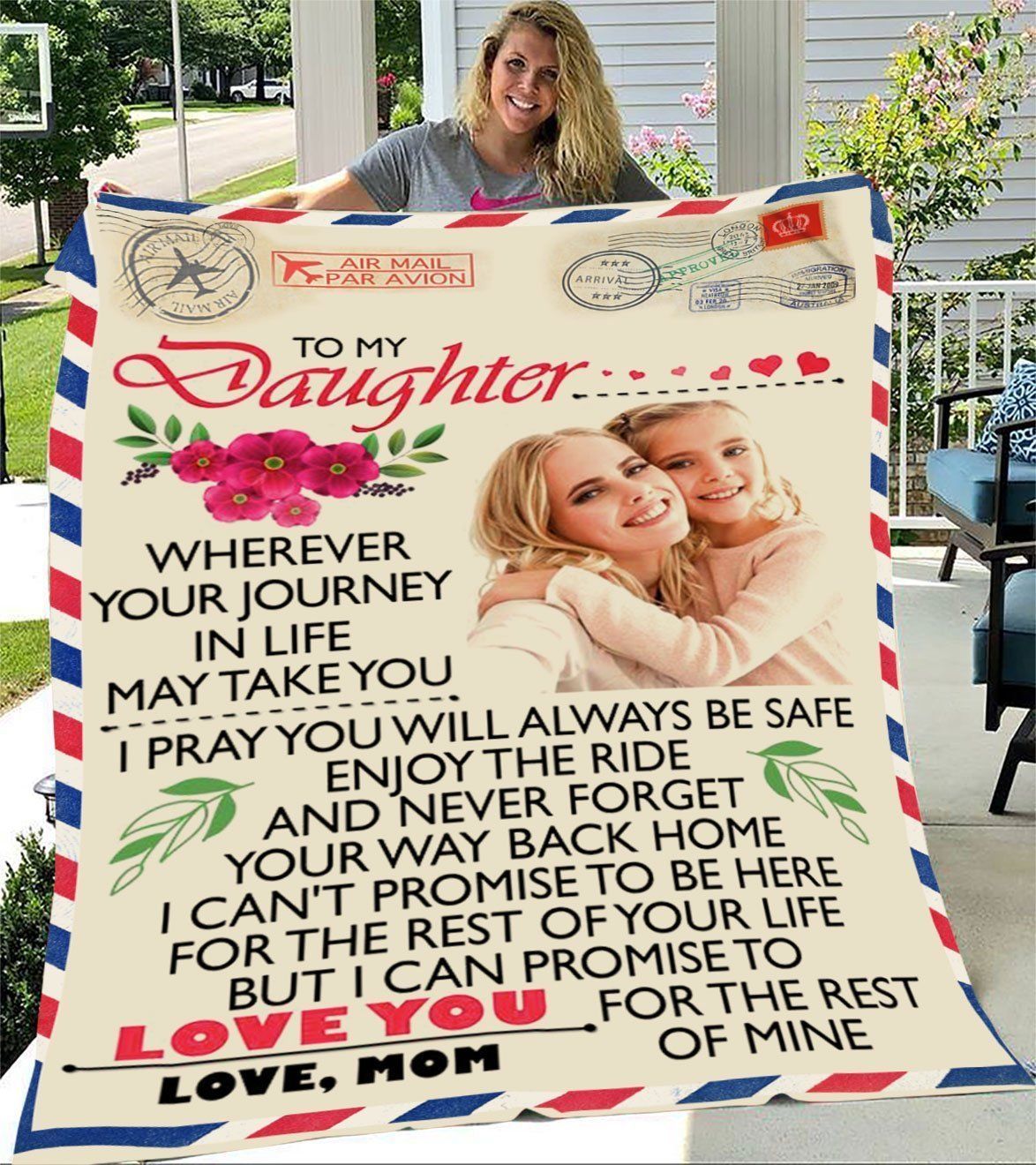 Enjoy The Ride Mom Gift For Daughter Fleece Blanket