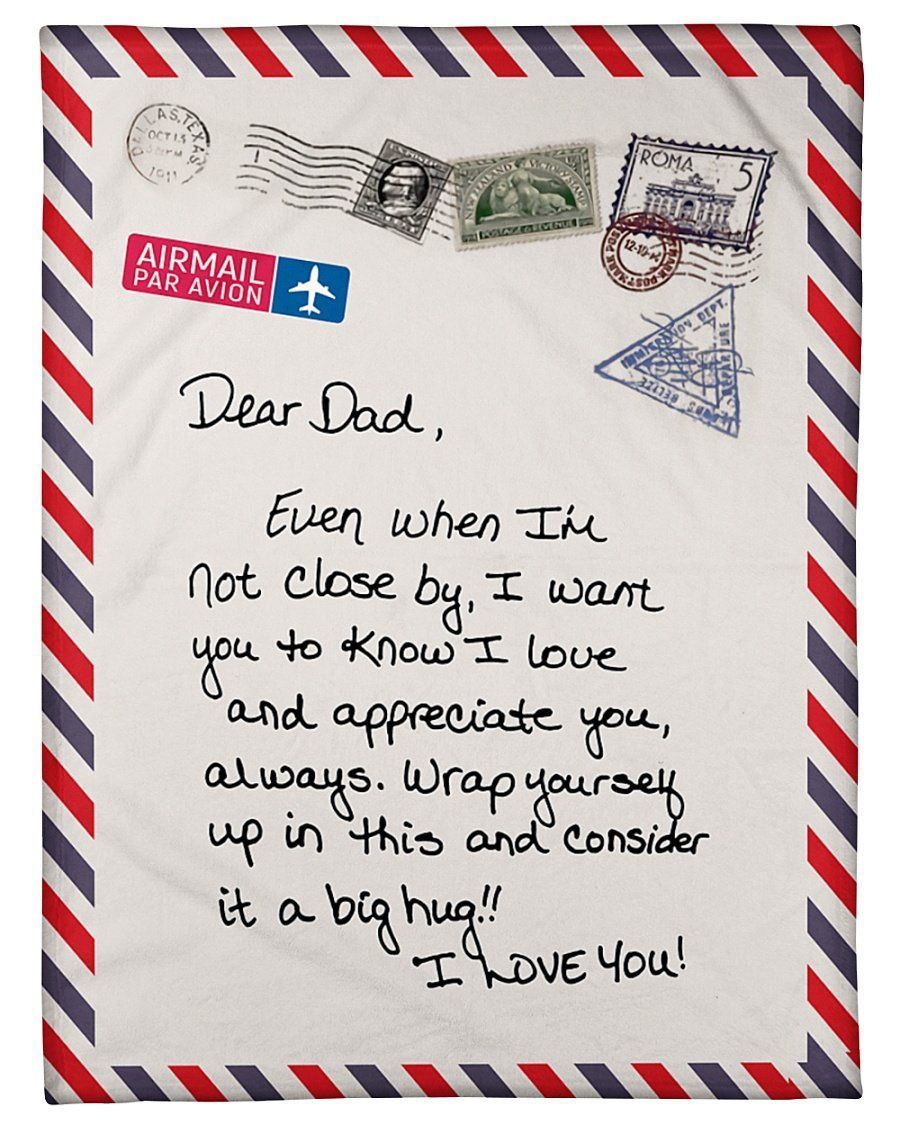 Envelope I Love You To Dad Fleece Blanket Fleece Blanket