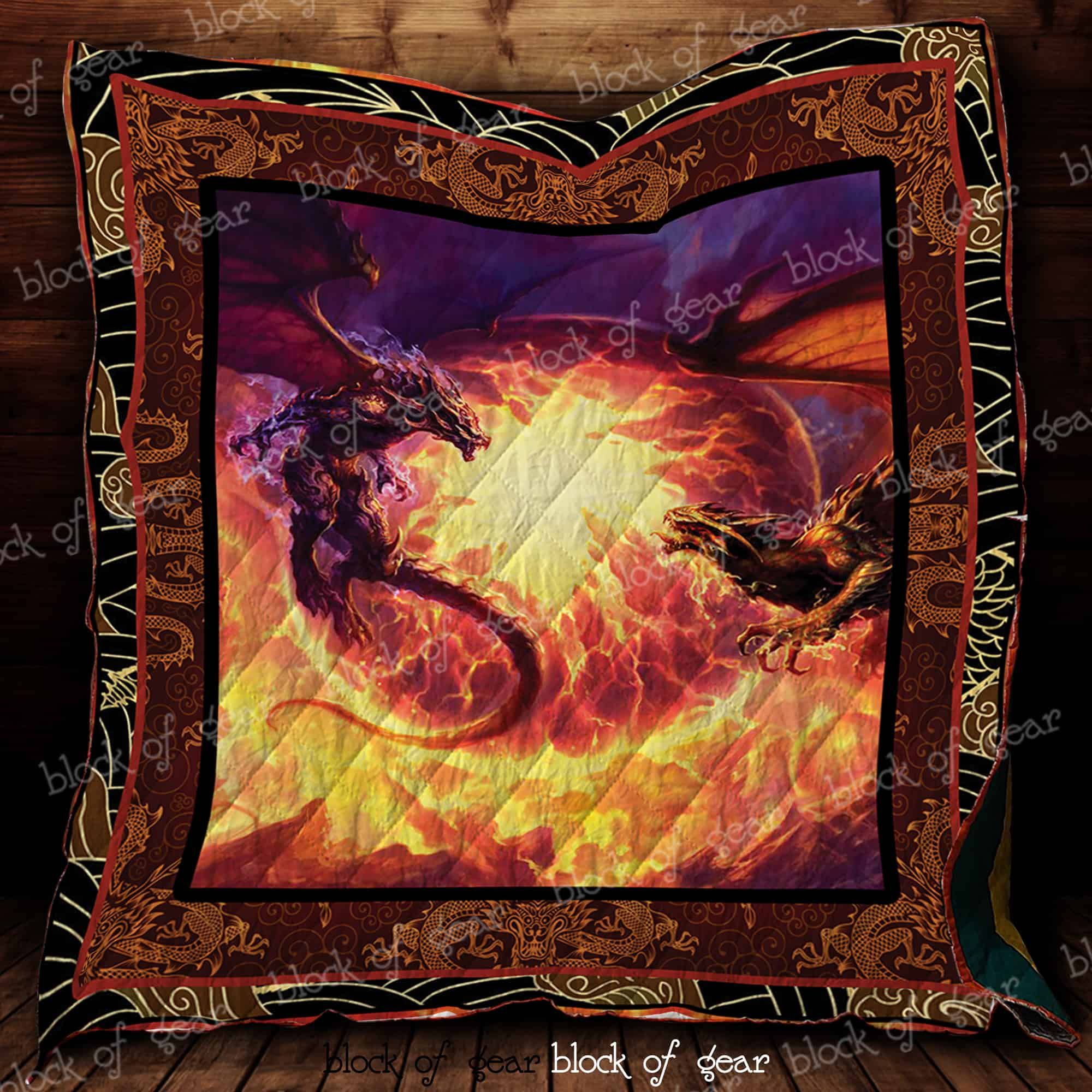 Epic Fire Dragon Battle Quilt D371 Dhc11121592Dd