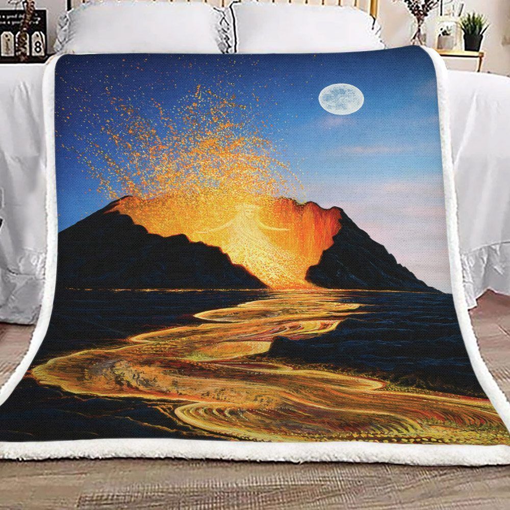 Erupting Volcano Sherpa Fleece Blanket
