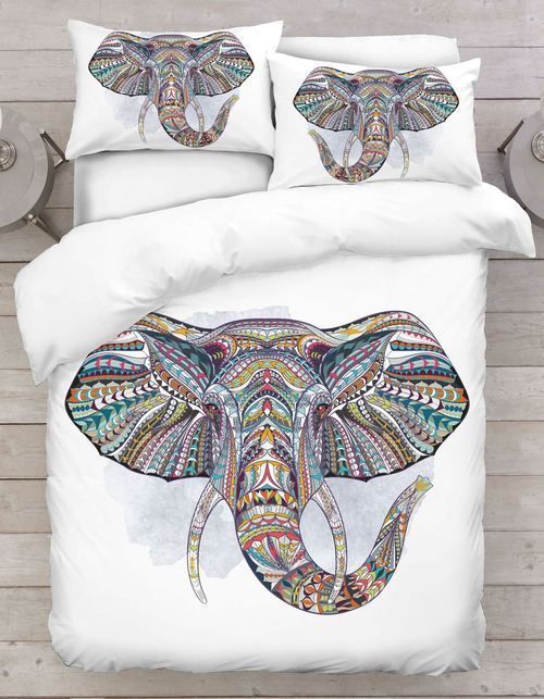 Ethnic Elephant Head Bedding Set