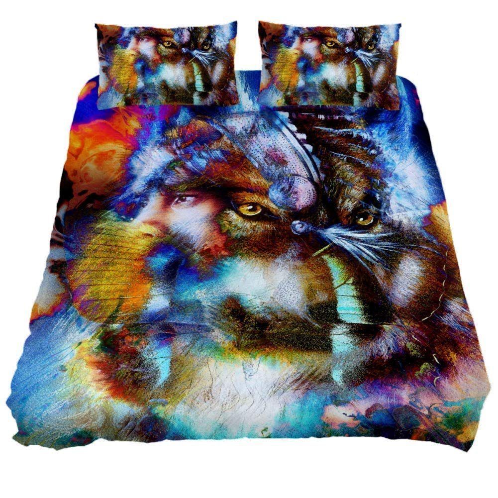 Ethnic Tribal Feathers Wolf Bedding Set