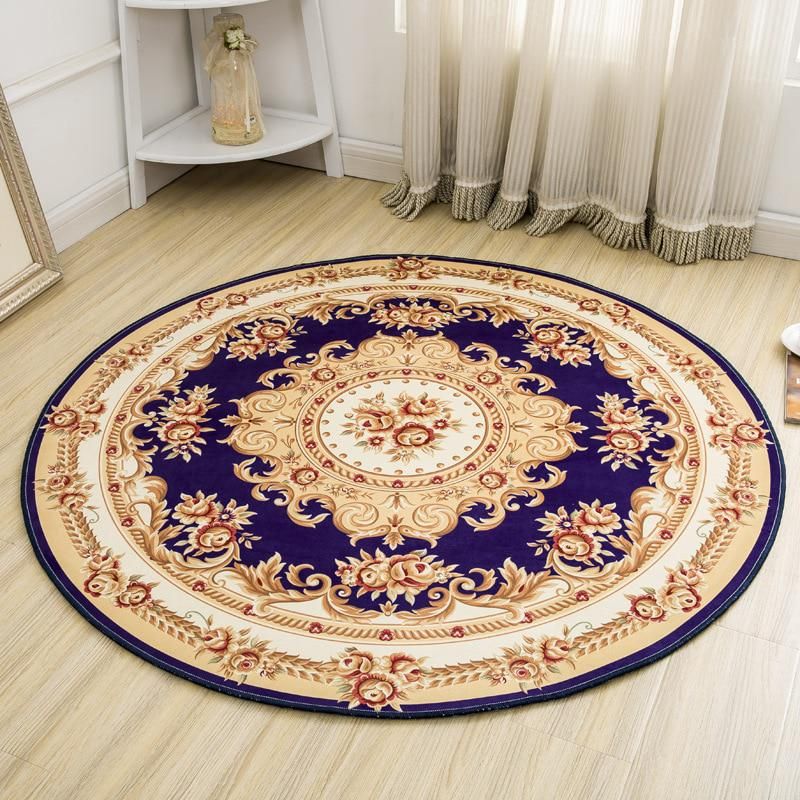 European Style Floral Round Carpet