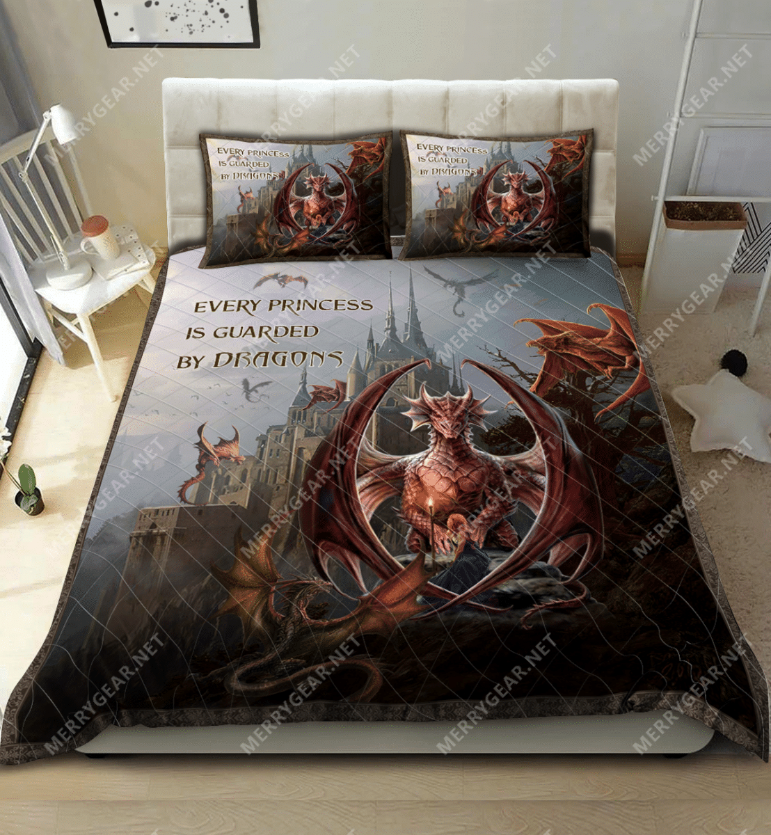 Every Princess Is Guarded By Dragons Bedding Set