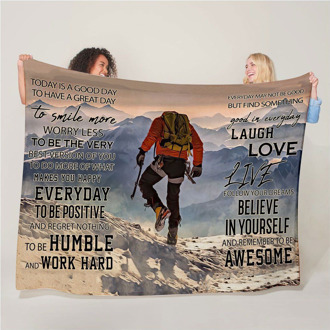 Everyday May Not Be Good Printed Fleece Blanket