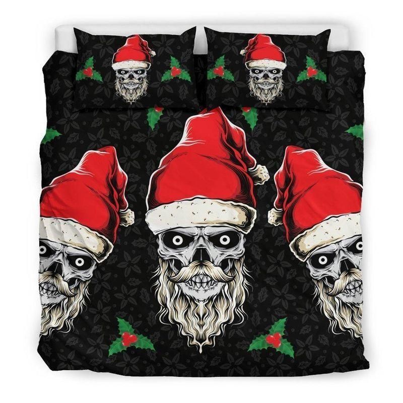 Evil Christmas Skull Santa  Bedding Set