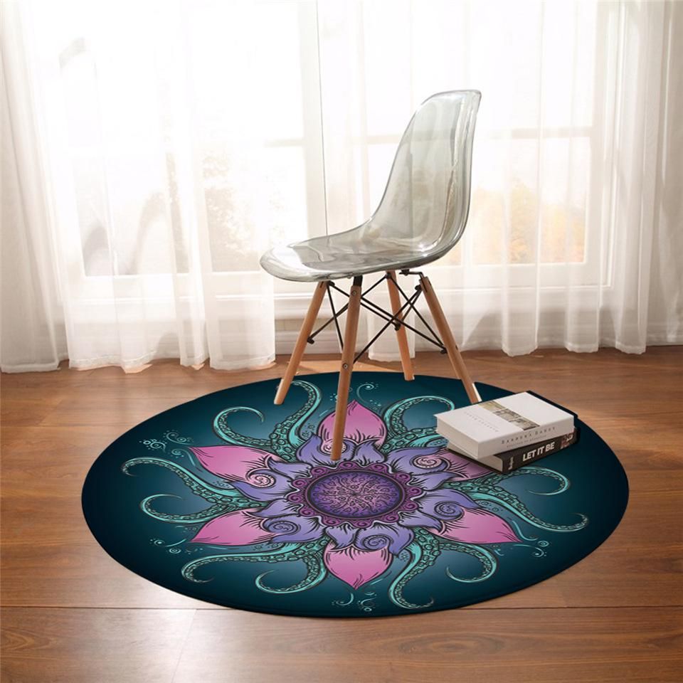 Evil Lotus Tentacles Round Carpet