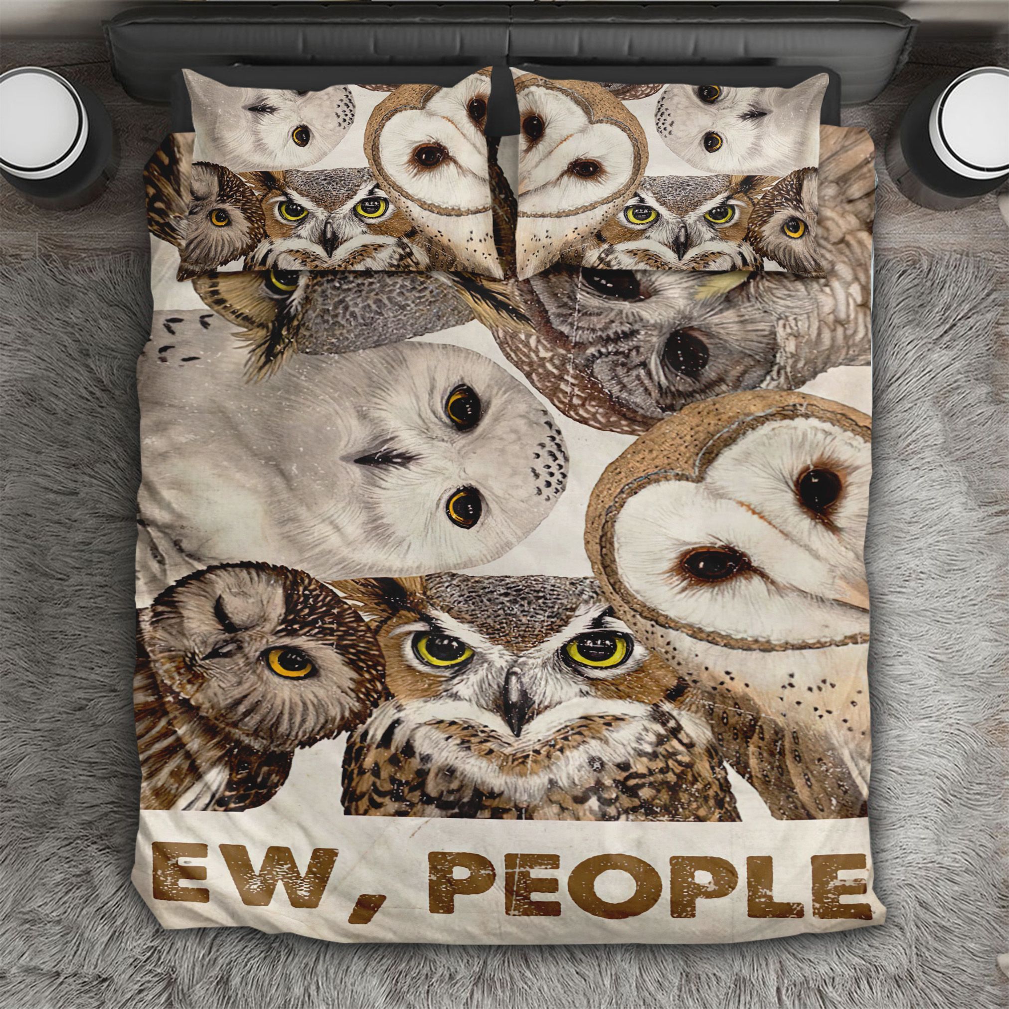 Ew People Cute Owl Bedding Set