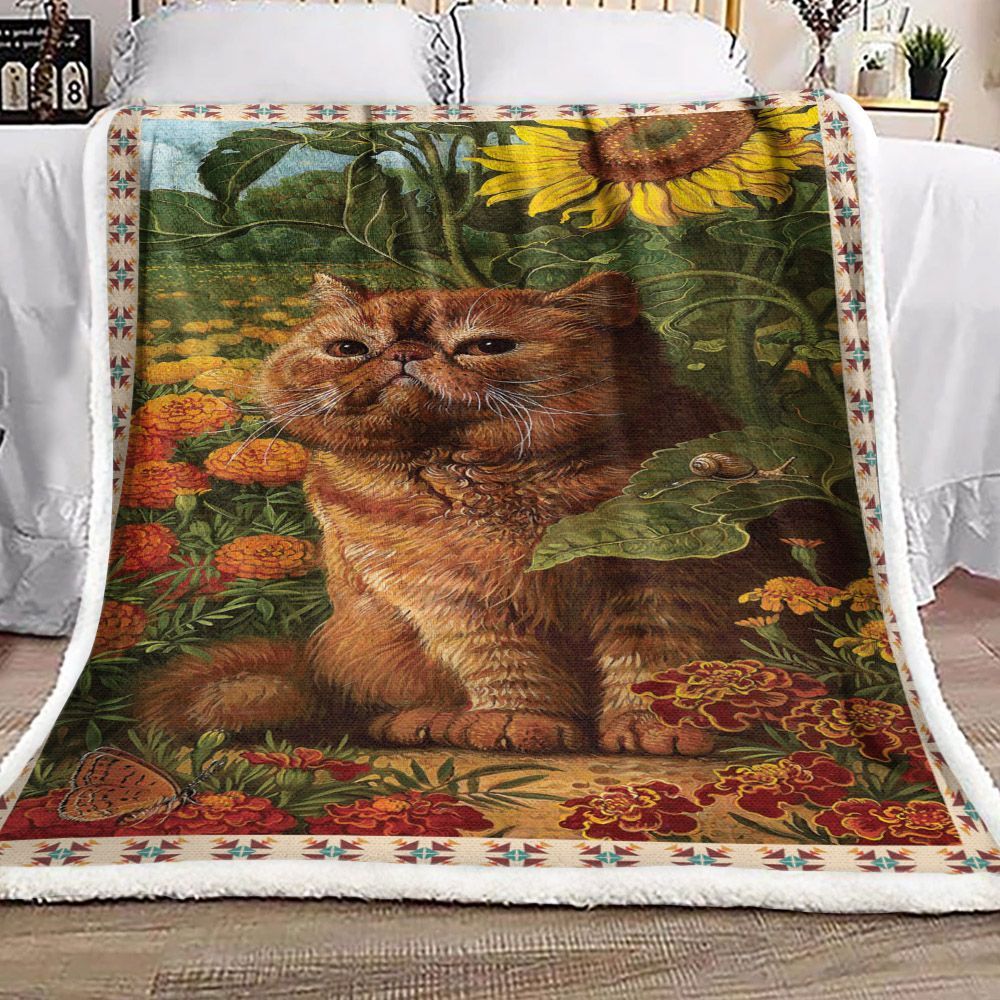 Exotic Cat Sherpa Fleece Blanket
