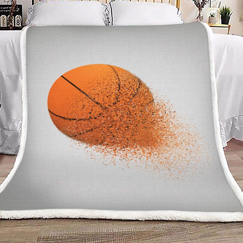 Exploding Basketball Sherpa Fleece Blanket