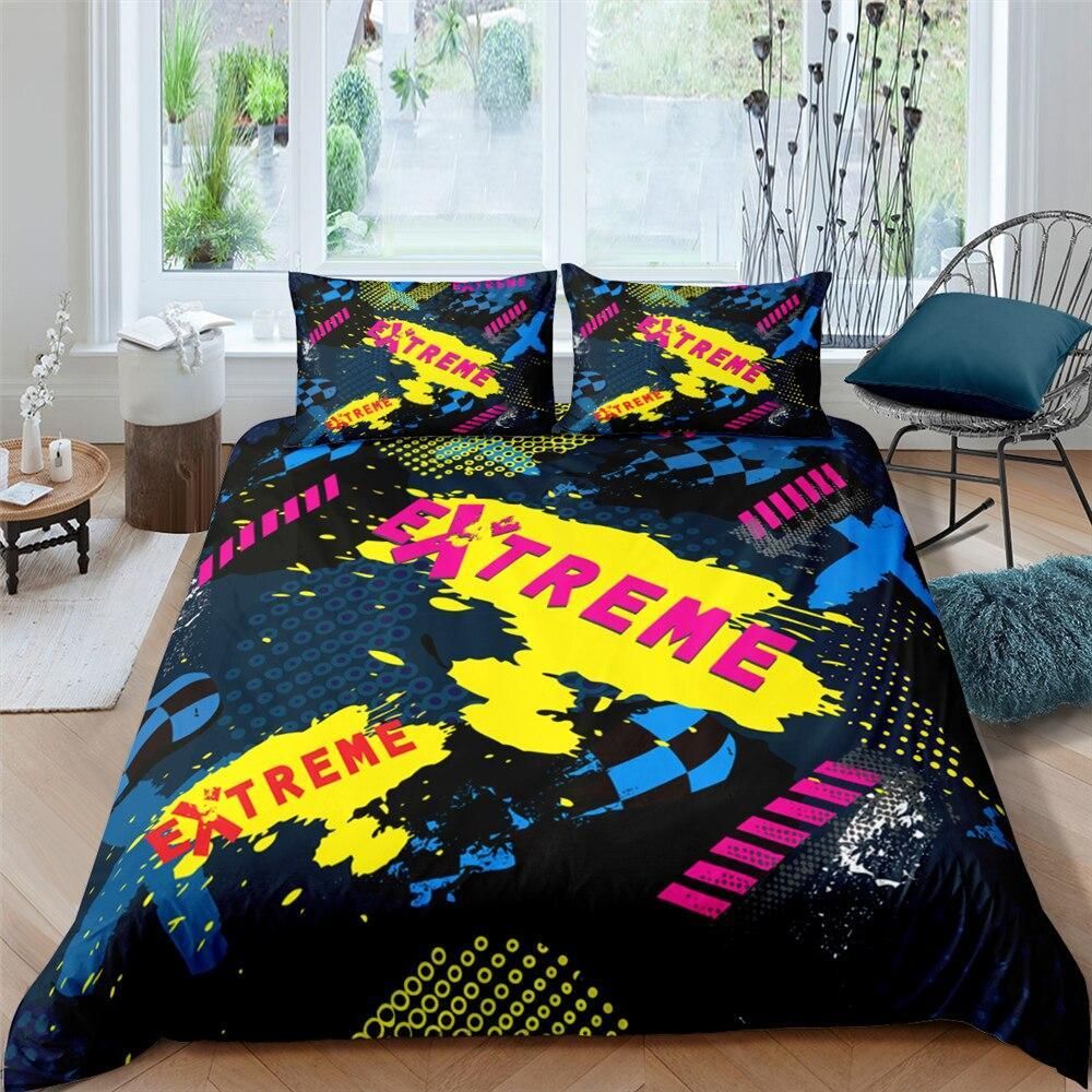Extreme Blue And Yellow Bedding Set