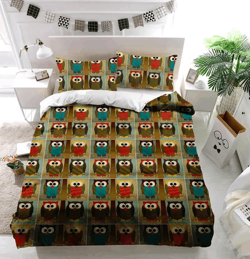 Fabric Owl Bedding Set