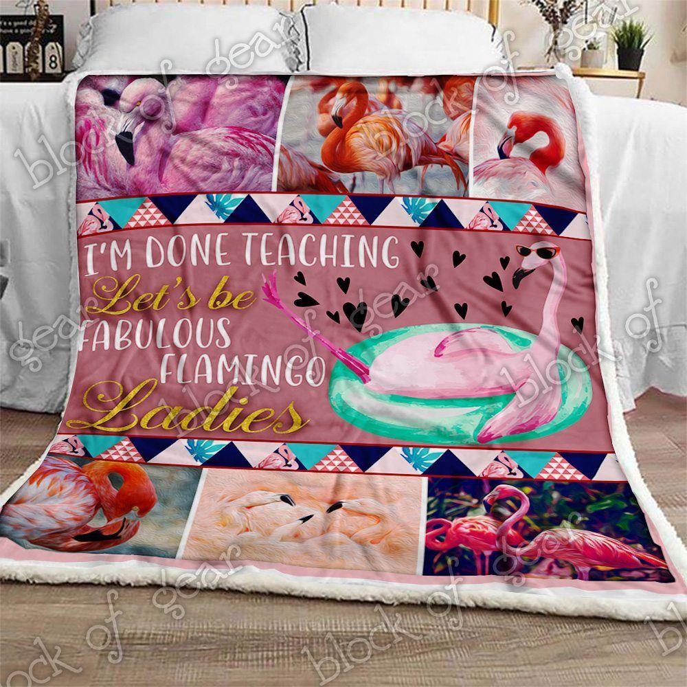 Fabulous Flamingo Ladies Sherpa Fleece Blanket