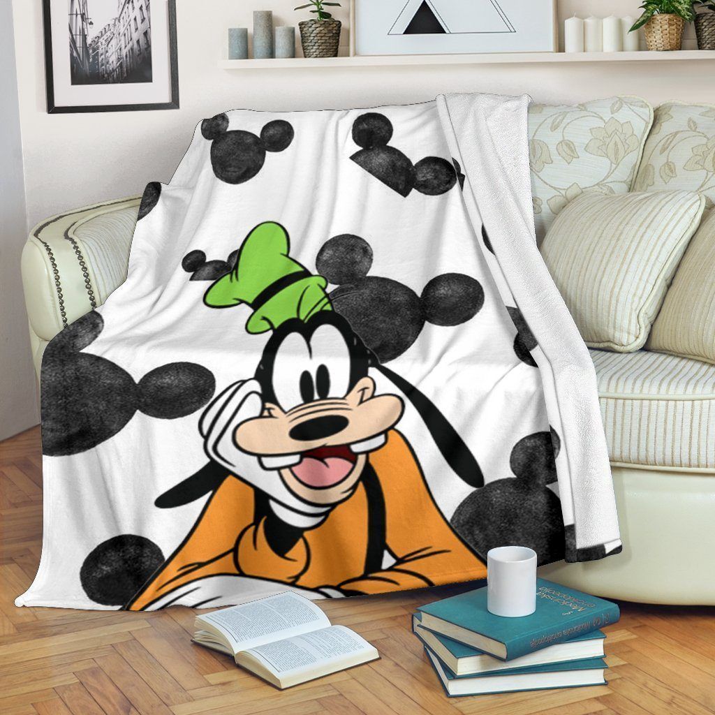 Face Goofy Mickey Mouse Cartoon Printed Fleece Blanket