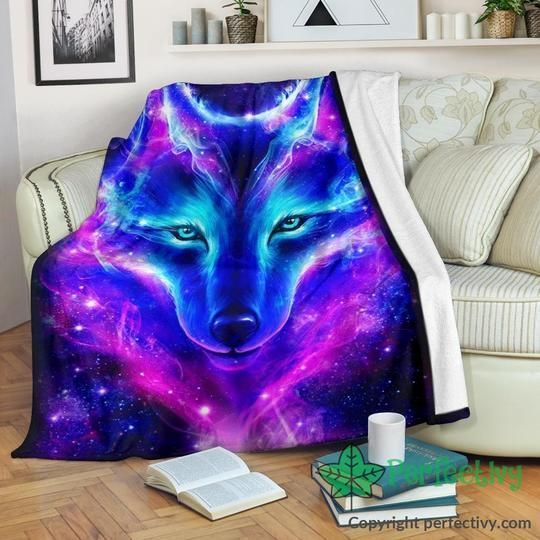 Face Wolf Sherpa Fleece Blanket