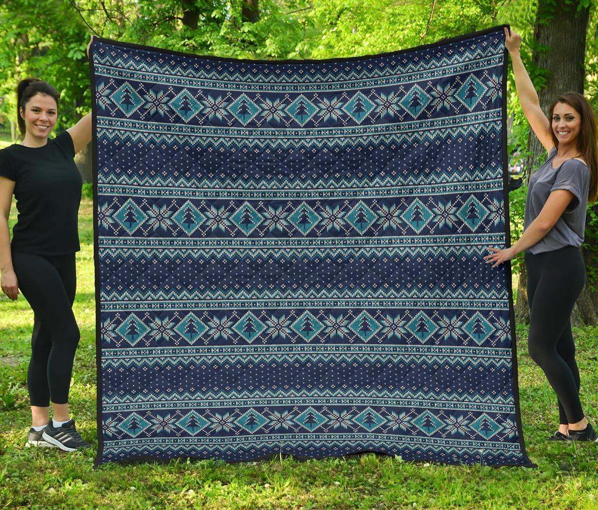 Fairisle Christmas CL12100276MDQ Quilt Blanket