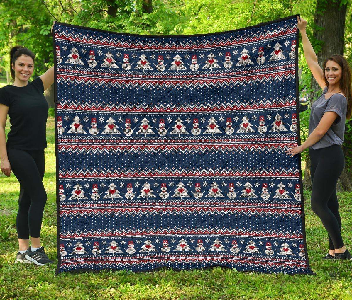 Fairisle Christmas Snowman CL12100277MDQ Quilt Blanket