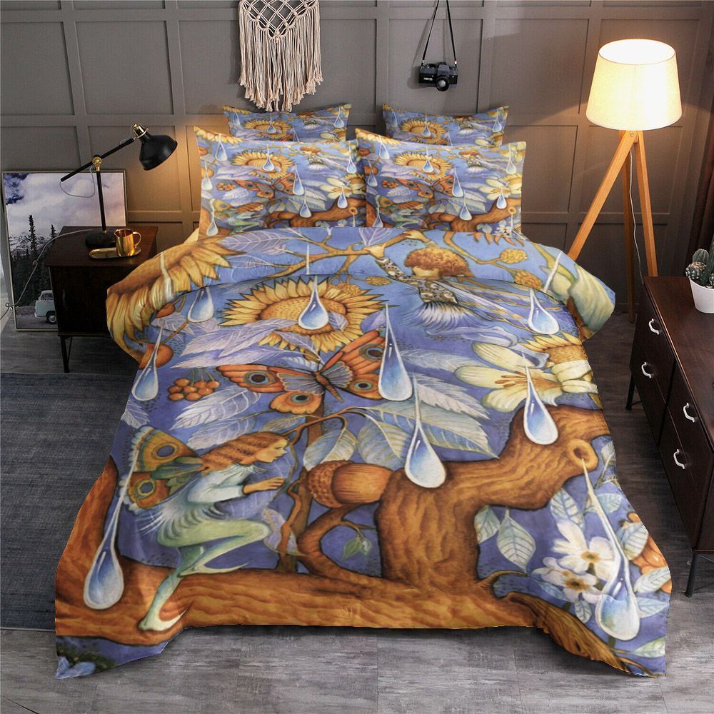 Fairy Butterfly Lily Flower Sunflower Bedding Set