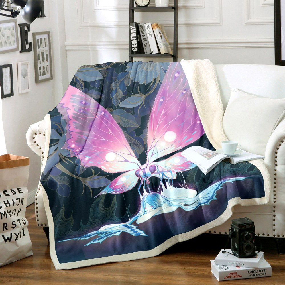 Fairy Butterfly Sherpa Fleece Blanket
