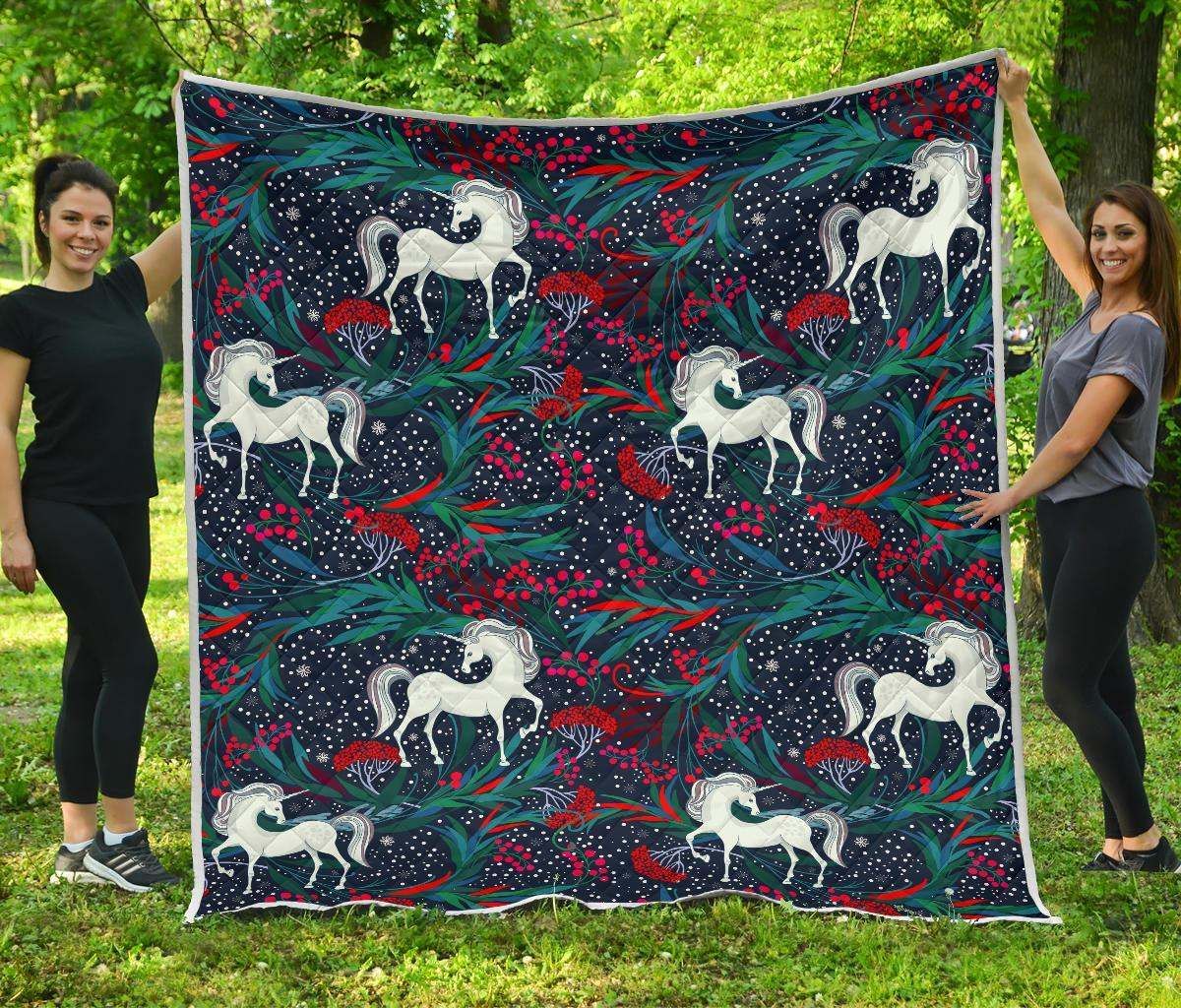 Fairy Floral Unicorn CL17100279MDQ Quilt Blanket