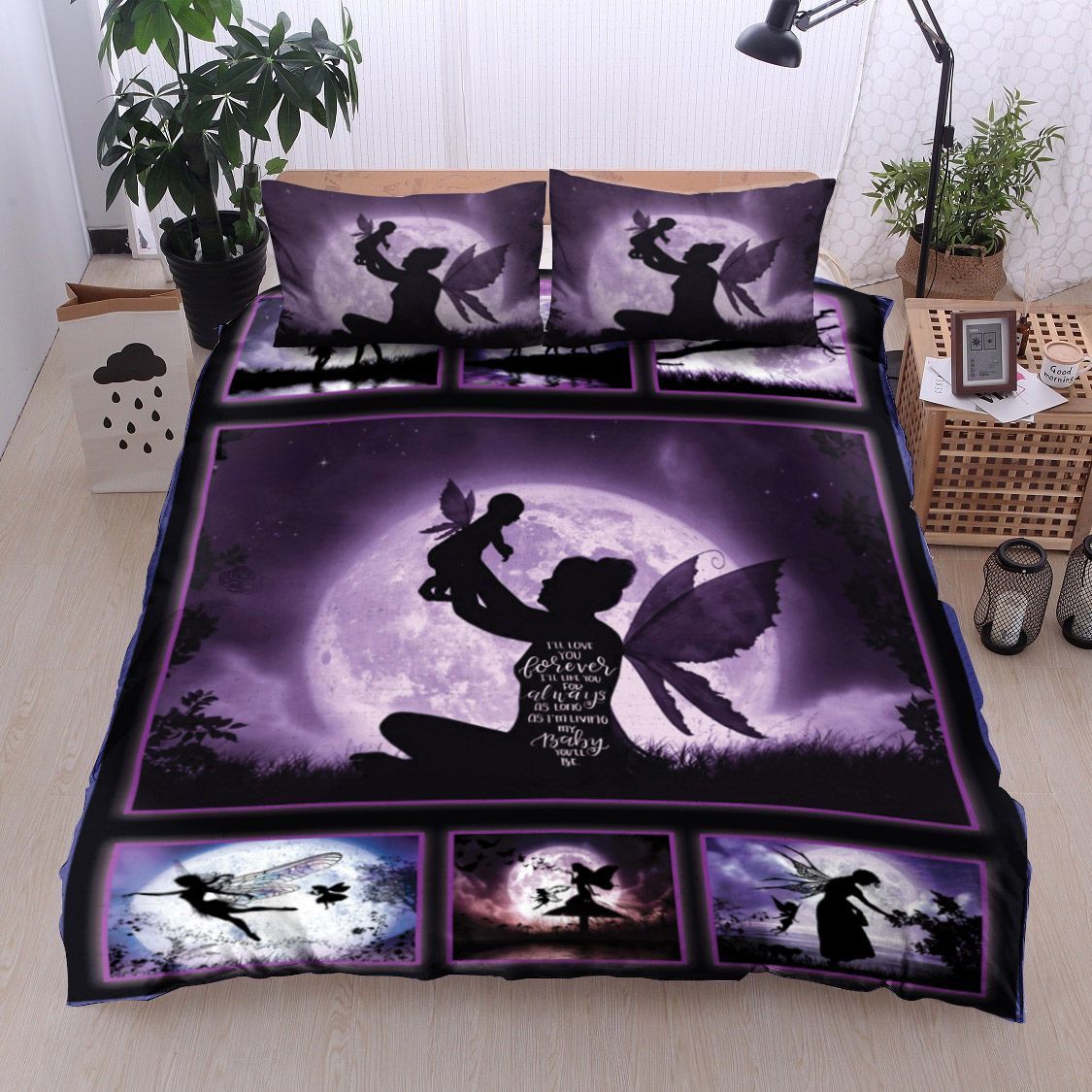 Fairy Mom And Daughter I Will Love You Forever Bedding Set